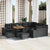 Garden Sofa Set Height-Adjustable 12 pcs Black Poly Rattan