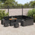 Garden Sofa Set Height-Adjustable 12 pcs Black Poly Rattan