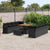 Garden Sofa Set Height-Adjustable 11 pcs Black Poly Rattan