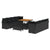 Garden Sofa Set Height-Adjustable 11 pcs Black Poly Rattan