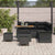 Garden Sofa Set Height-Adjustable 8 pcs Black Poly Rattan