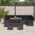 Garden Sofa Set Height-Adjustable 10 pcs Black Poly Rattan