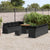Garden Sofa Set Height-Adjustable 11 pcs Black Poly Rattan