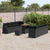 Garden Sofa Set Height-Adjustable 11 pcs Black Poly Rattan