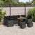 Garden Sofa Set Height-Adjustable 10 pcs Black Poly Rattan