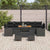 Garden Sofa Set Height-Adjustable 10 pcs Black Poly Rattan