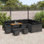 Garden Sofa Set Height-Adjustable 13 pcs Black Poly Rattan