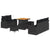 Garden Sofa Set Height-Adjustable 8 pcs Black Poly Rattan