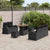 Garden Sofa Set Height-Adjustable 8 pcs Black Poly Rattan