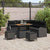 Garden Sofa Set with Cushion 8 pcs Black Poly rattan