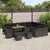 Garden Sofa Set with Cushion 13 pcs Black Poly rattan