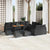 Garden Sofa Set with Cushion 14 pcs Black Poly rattan