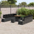 Garden Sofa Set with Cushion 11 pcs Black Poly rattan