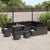 Garden Sofa Set with Storage 13 pcs Black Poly rattan