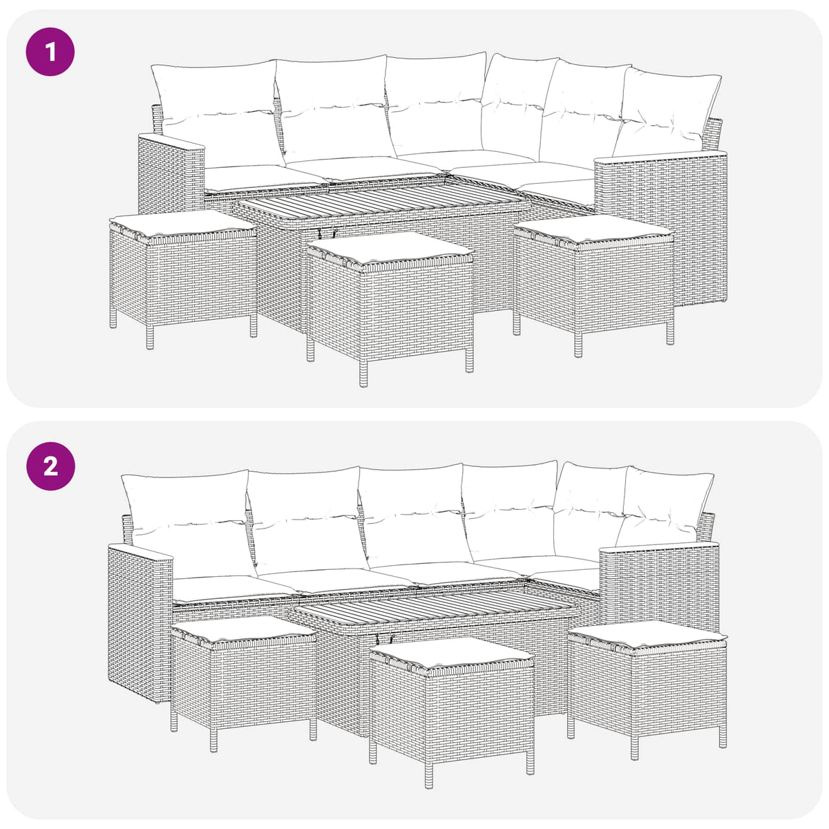 Garden Sofa Set 9 pcs Black Poly Rattan