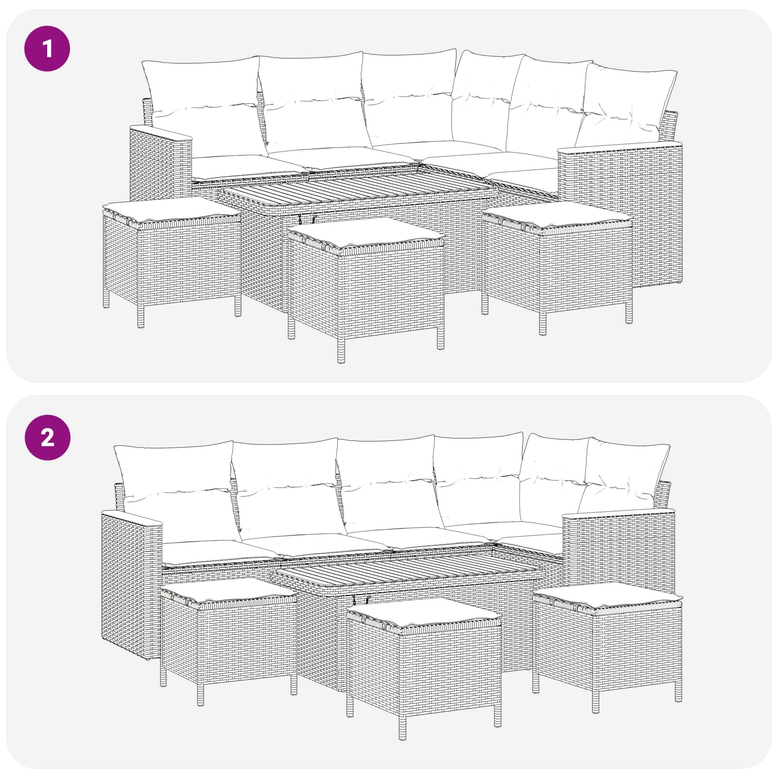 Garden Sofa Set 9 pcs Black Poly Rattan