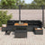 Garden Sofa Set with Cushion 9 pcs Black Poly rattan