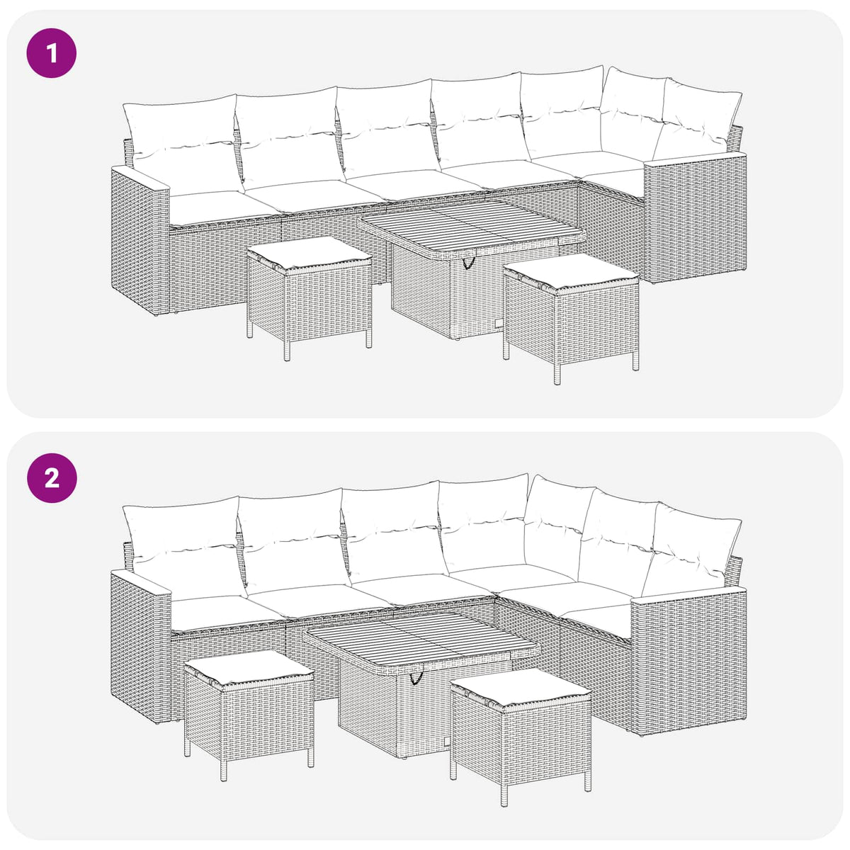 Garden Sofa Set 9 pcs Black Poly Rattan