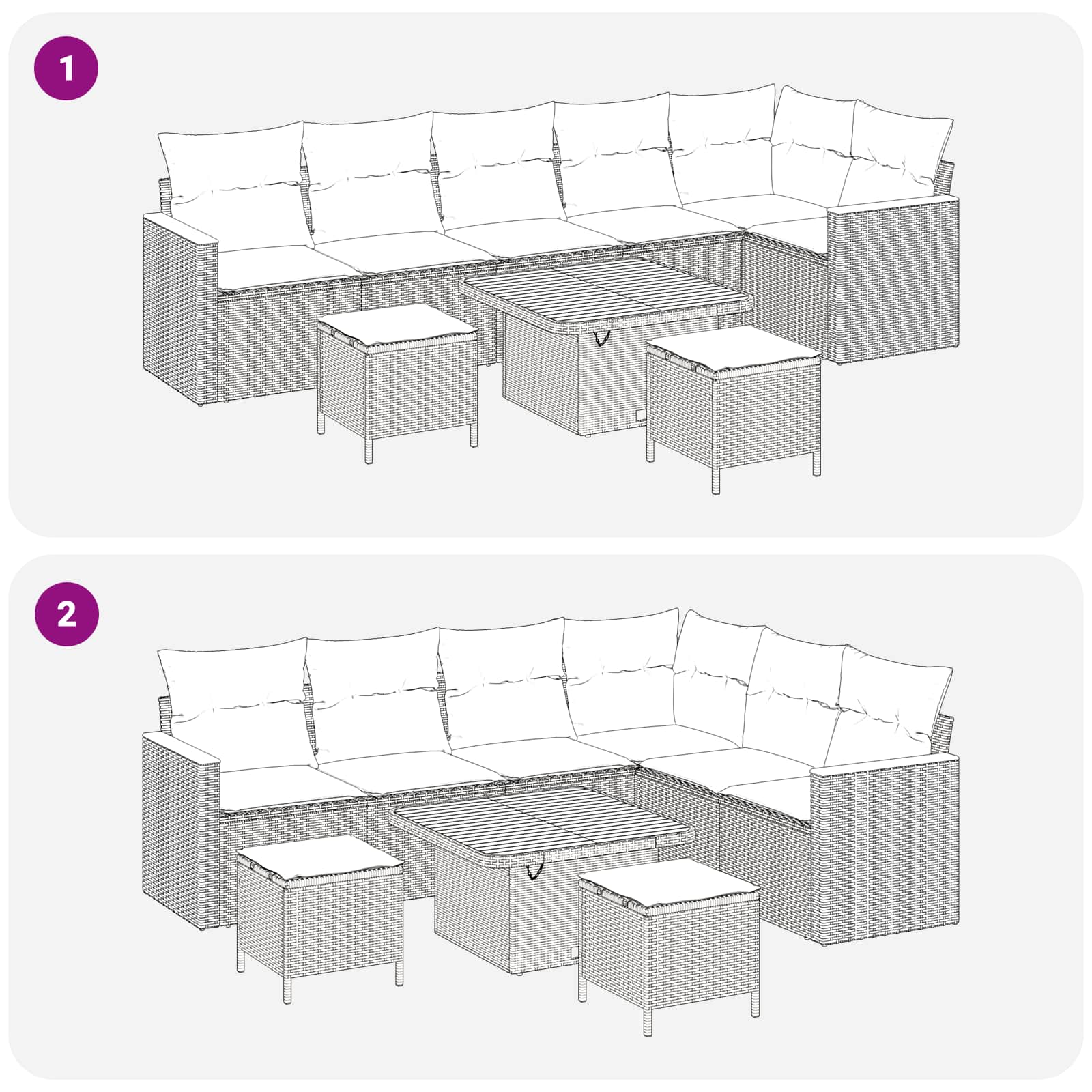 Garden Sofa Set 9 pcs Black Poly Rattan