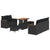 Garden Sofa Set with Cushion 8 pcs Black Poly rattan