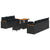 Garden Sofa Set with Cushion 10 pcs Black Poly rattan