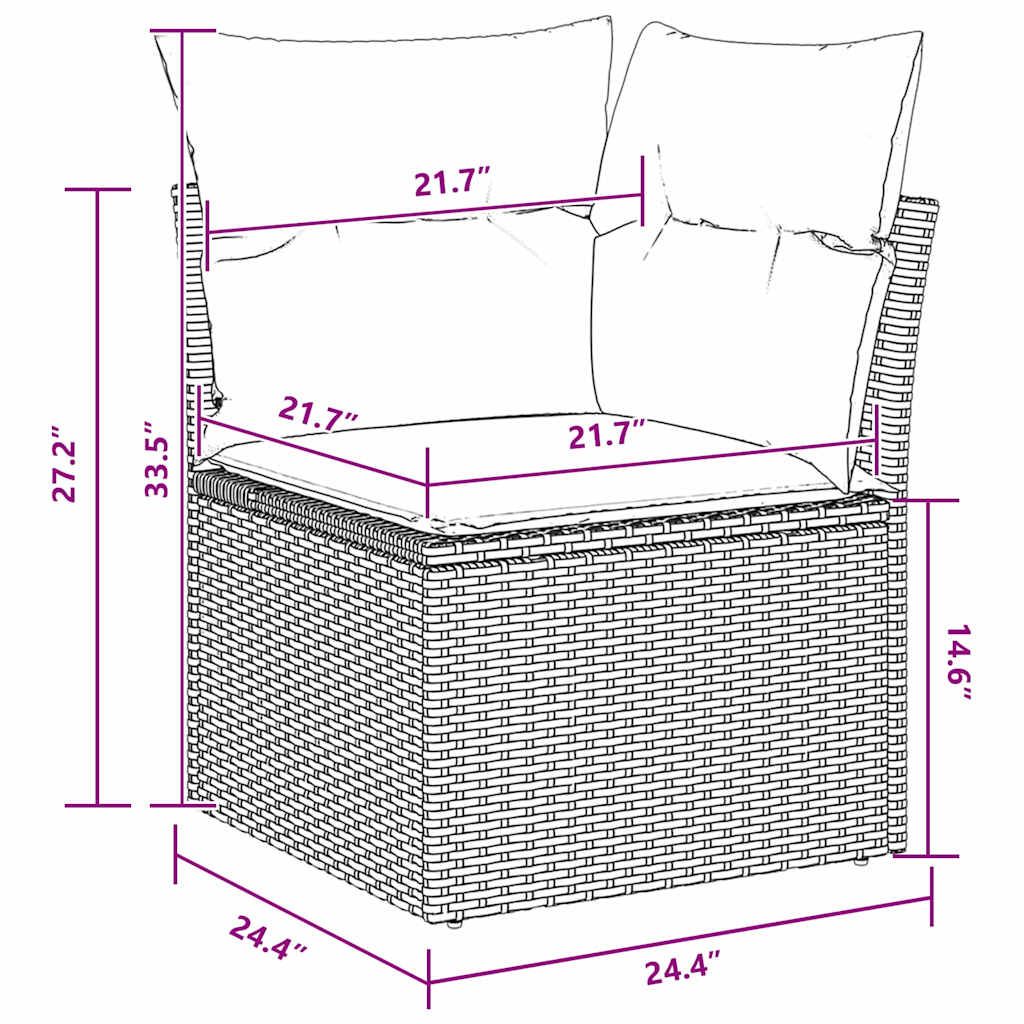 Garden Sofa Set with Cushion 8 pcs Black Poly rattan