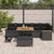 Garden Sofa Set with Cushion 9 pcs Black Poly rattan