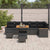 Garden Sofa Set with Cushion 9 pcs Black Poly rattan