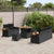 Garden Sofa Set with Cushion Manual 8 pcs Black 80 x 80 x 71 cm
