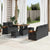 Garden Sofa Set with Cushion Manual 8 pcs Black 90 x 55 x 71 cm