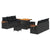 Garden Sofa Set with Cushion Manual 9 pcs Black 80 x 80 x 71 cm
