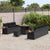 Garden Sofa Set with Cushion 10 pcs Black 80 x 80 x 71 cm