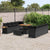 Garden Sofa Set with Cushion 11 pcs Black 100 x 100 x 71 cm