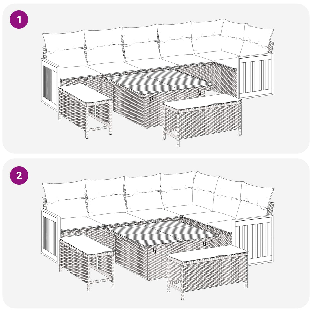 Garden Sofa Set 9 pcs Black Poly Rattan and Powder-Coated Steel
