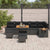 Garden Sofa Set with Cushion 9 pcs Black 80 x 80 x 71 cm