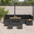 Garden Sofa Set with Cushion 10 pcs Black 110 x 55 x 71 cm