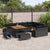 Garden Sofa Set with Cushion 12 pcs Black 100 x 100 x 71 cm
