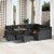 Garden Sofa Set with Cushion 12 pcs Black 90 x 55 x 71 cm