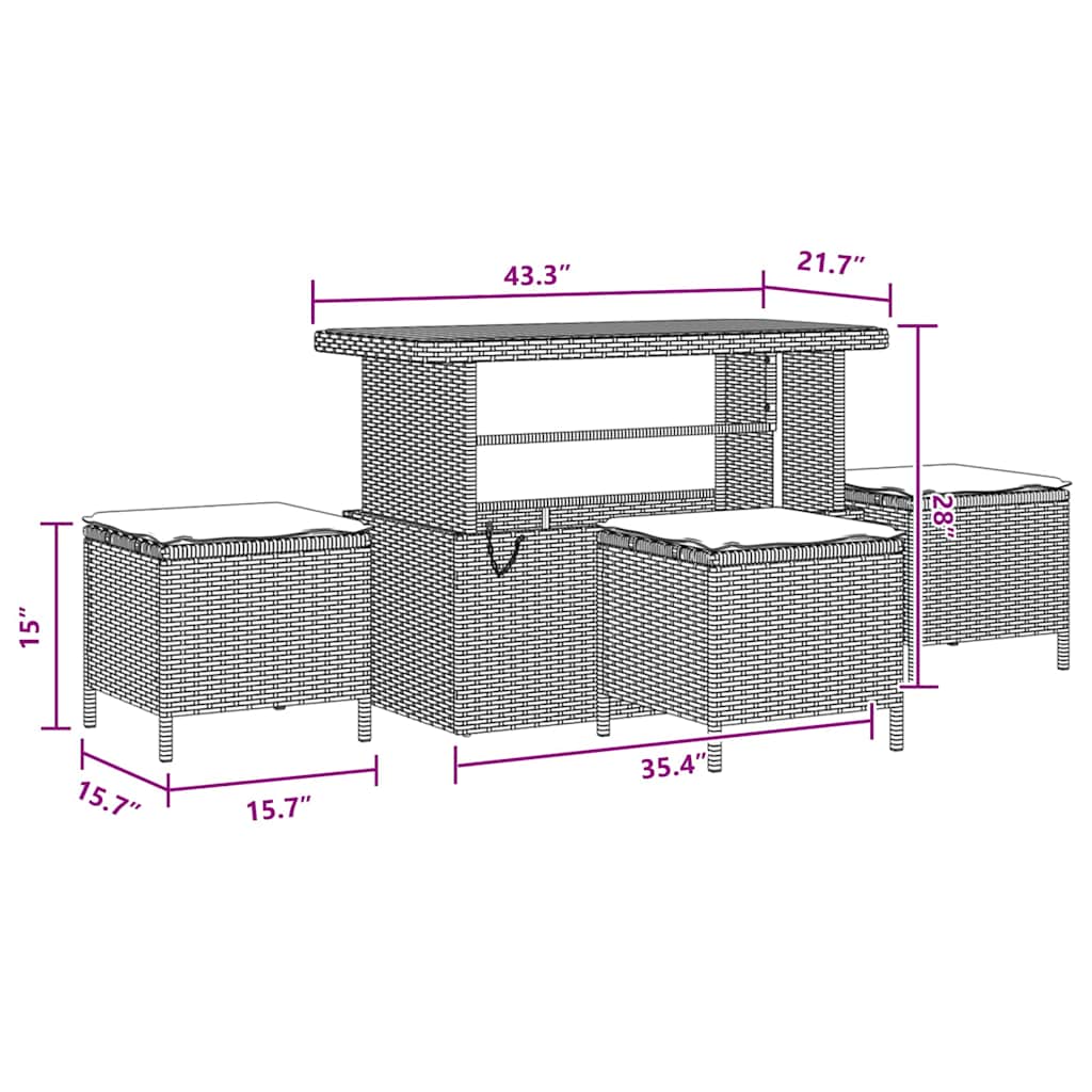 Garden Sofa Set with Cushion 13 pcs Black 110 x 55 x 71 cm