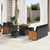 Garden Sofa Set with Cushion Manual 8 pcs Black 80 x 80 x 71 cm