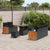 Garden Sofa Set with Cushion Manual 8 pcs Black 90 x 55 x 71 cm