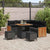 Garden Sofa Set with Cushion 8 pcs Black 80 x 80 x 71 cm