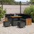 Garden Sofa Set with Cushion 8 pcs Black 90 x 55 x 71 cm