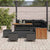 Garden Sofa Set with Cushion 9 pcs Black 110 x 55 x 71 cm