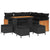 Garden Sofa Set with Cushion 9 pcs Black 110 x 55 x 71 cm