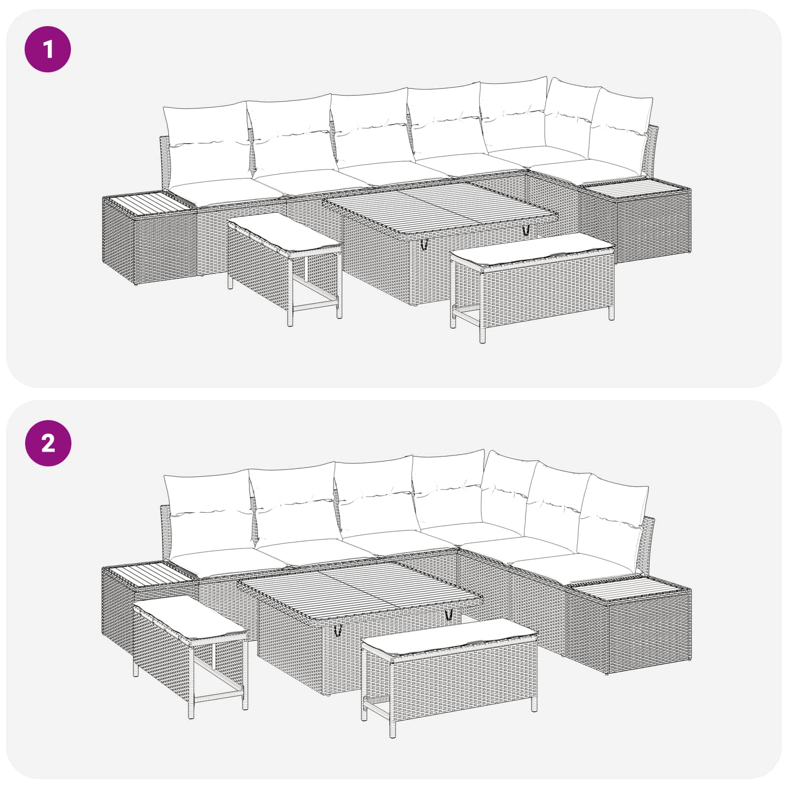 Garden Sofa Set 9 pcs Black Poly Rattan and Powder-coated Steel