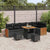 Garden Sofa Set with Cushion 9 pcs Black 80 x 80 x 71 cm