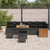 Garden Sofa Set with Cushion 9 pcs Black 80 x 80 x 71 cm