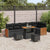 Garden Sofa Set with Cushion 9 pcs Black 90 x 55 x 71 cm