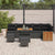 Garden Sofa Set with Cushion 9 pcs Black 90 x 55 x 71 cm